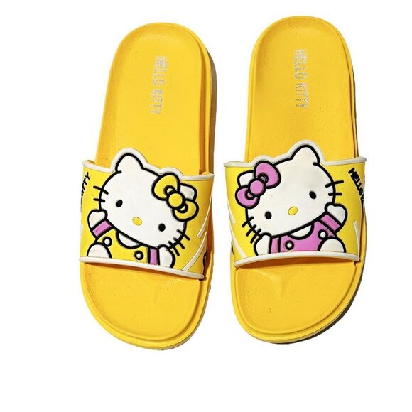 HELLO Kitty Rubber Slide Sandals Yellow - Picture 2 of 3